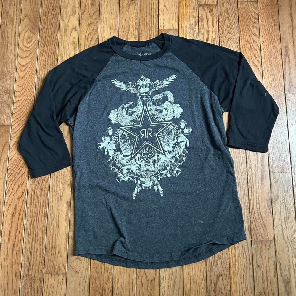 Y2K Rockstar Fox Racing Graphic Shirt‎